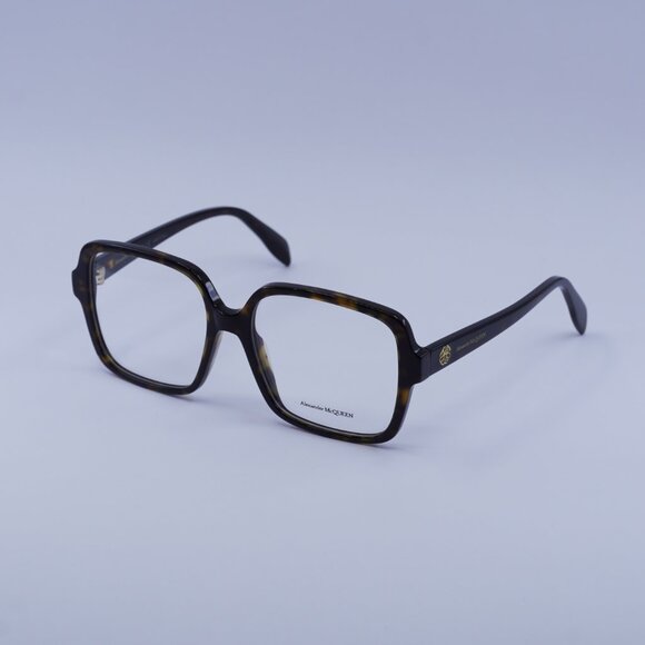 Alexander McQueen AM0286O 002 Eyeglasses Havana 55mm Square Frame - Picture 6 of 10